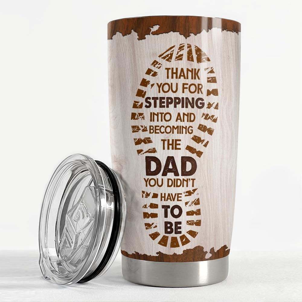 Step Dad Gifts Tumbler 20oz 30oz Travel Mug Cup Gift for Bonus Dad Stepfather Stepdad Gift from Step Daughter Son personalized tumbler for step dad bonus dad for father's day