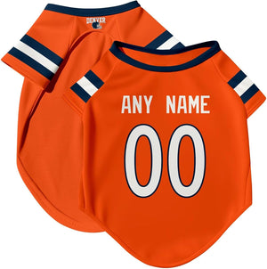 Denver Dog T-Shirt Jersey Style Pet Clothes Custom Name and Number Gifts