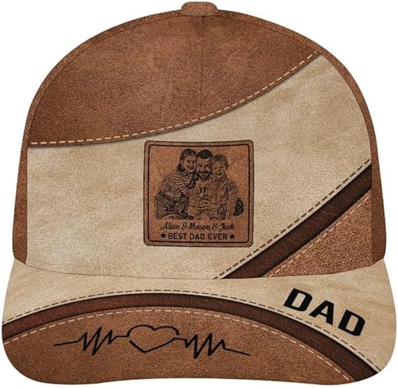 Personalized Dad Daddy Grandpa Classic Cap Custom Fathers Day Custom Photo Baseball Cap Best Dad Ever Baseball Hat Gifts