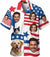 Custom Face Patriotic Short Sleeve Hawaiian Shirt, Personalized Photo Independence Day Hawaiian Shirt, Shirt for Men