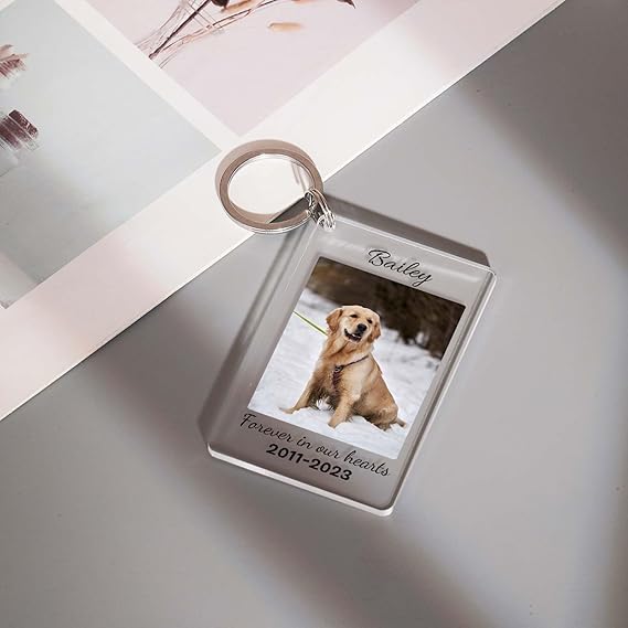 Personalized Pet Memorial Keychain, Custom Pet Keychain, Personalized Dog Cat Memorial Gift, Pet Lover Pet Loss Gifts