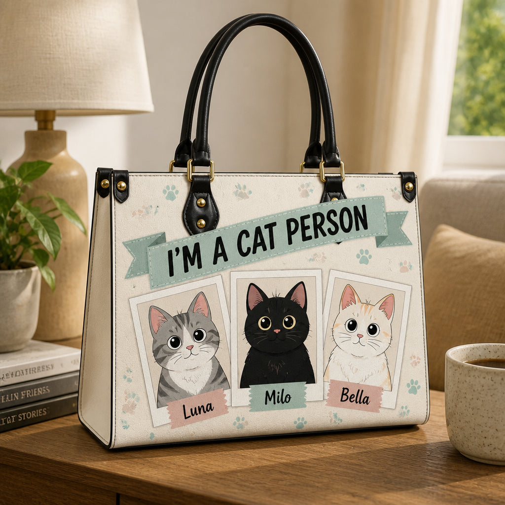 I'm A Cat Person – Custom Pet Portrait Leather Shoulder Bag - Personalized Leather Shoulder Bag 612b1008-ba81-440d-be1f-a7ff9f677dff.jpg