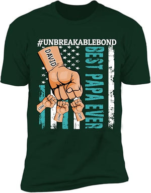 Personalize Best Grandpa Dad Ever Shirt - Custom Fist Bump Papa Father Shirt Hoodie Sweatshirt Unbreakablebond Father's Day Gift