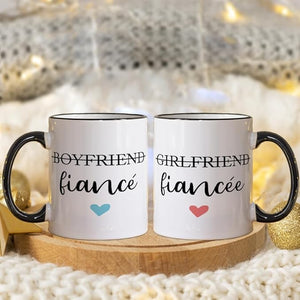 Boyfriend and Girlfriend Coffee Mug Gift Set,Fiance and Fiancee Couple Mug,Engagement Gifts for Couples Newly Engaged Him Her His Hers Mr Mrs Bride Groom Bridal Shower, Fianc Gifts for Women