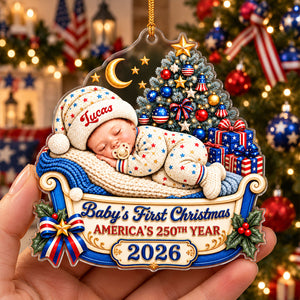 Christmas Dream Baby First Christmas 250th Ornament - Personalized Acrylic Ornament 613a2694-9b09-40a5-9632-b9ff5c6317e1-2.jpg