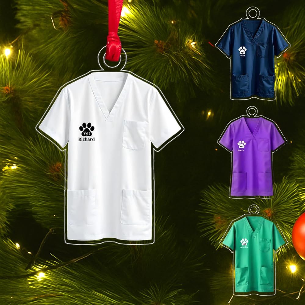 Custom Vet Tech Christmas Ornaments 2025, Personalized Christmas Vet Tech Gifts, Custom Veterinarian Technician Xmas Ornaments, Gifts for RVT, Veterinarian Technician Decorations