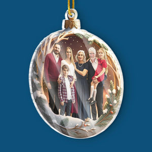 Custom Photo 2D Acrylic Ornament, Personalized Christmas Birthday Gifts for Mom, Dad, Brother, Sister, Kids, Family Makes Christmas Magical, Christmas Tree Ornaments for Family Members