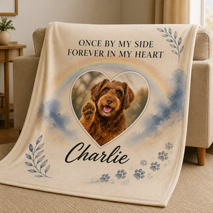 Pet Memorial Photo Blanket – Once By My Side, Forever In My Heart - Personalized Blanket 6141b325-661b-4695-8779-08bb42471820.jpg