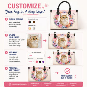 Custom Pet Photo Floral Leather Shoulder Bag - Personalized Leather Shoulder Bag 614a7eba-91a2-448e-a45b-86a82b3f596d.jpg