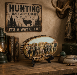 Personalized Wood Photo Hunting Art Sign Duck Hunter Gift Custom Printed Cabin Gift Print on Wood Picture Frame Wall Art Fathers Day Gift