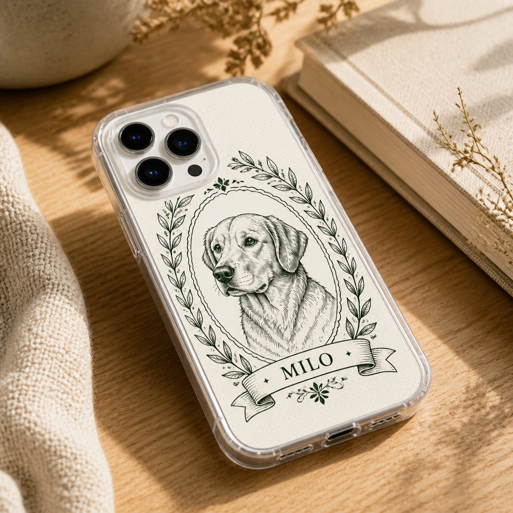 Cameo Laurel Pet Portrait Phone Case - Personalized Phonecase 616191ed-3335-48d4-9fc1-8a912af1e090.jpg