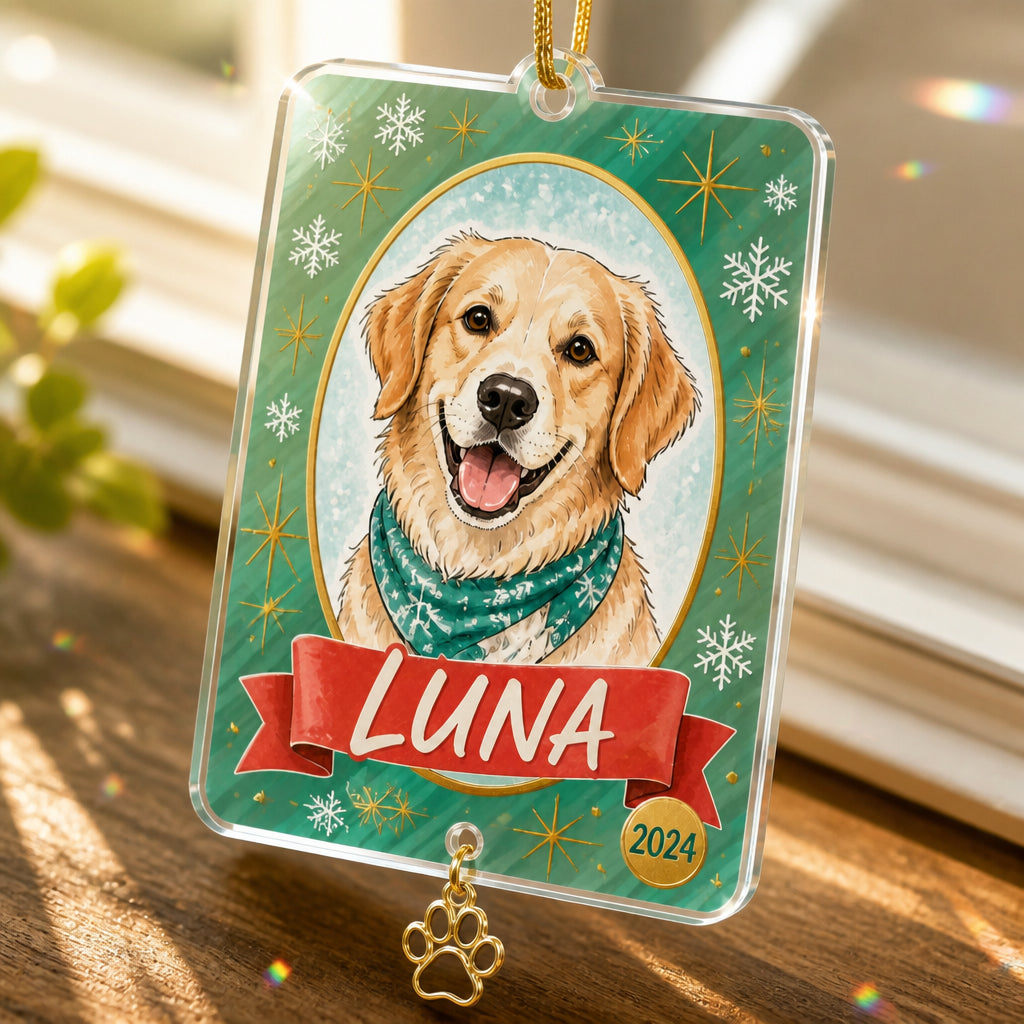 Custom Pet Portrait Cameo Ornament - Personalized 1 Layered Suncatcher with Charm 6167cb6a-b836-41b3-a561-58c60d28e70f.jpg