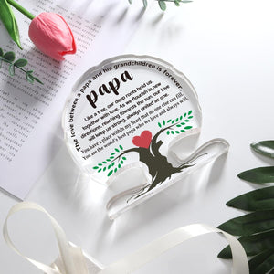Fathers Day Papa Gift from Grandchildren, Birthday Gifts for Papa Grandfather, Appreciation Thank You Grandpa Papas Acrylic Tree Desk Signs Plaque Home Office Decor