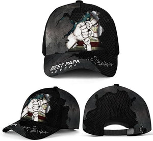 Best Dad Ever Customized Fathers Day Baseball Cap, Best Papa Ever Personalized Fist Bump Cap