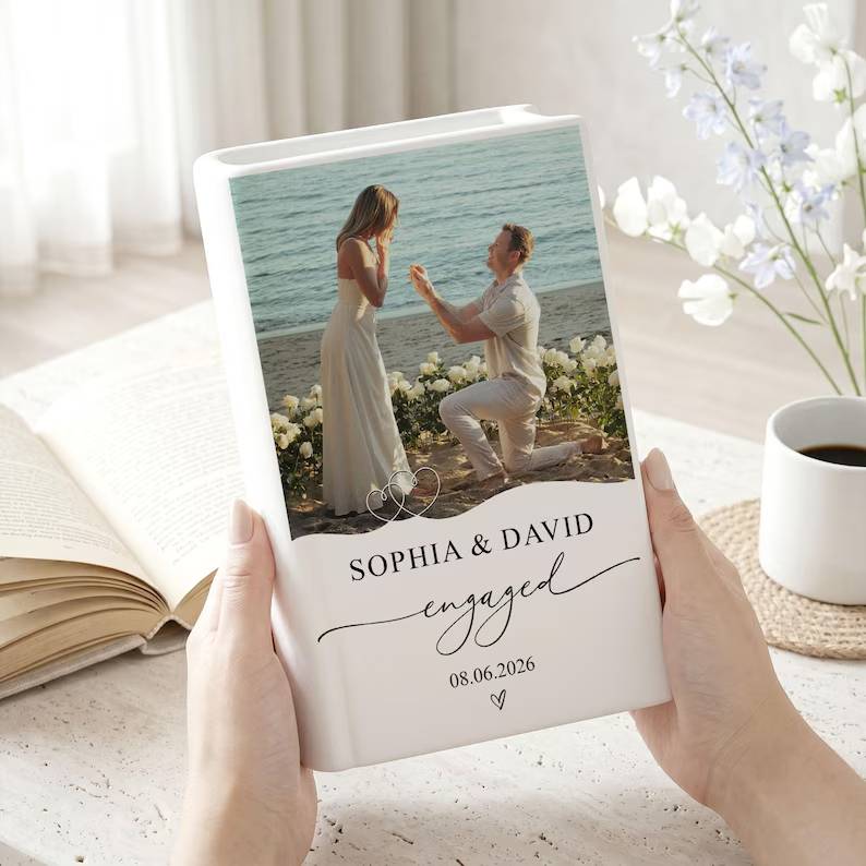 Personalized Photo Engagement Gift, Custom Engaged Ceramic Book Vase, New Engaged Couple Gift, Photo Wedding Engagement Gifts For Couple 617d2132-5b45-421d-bd28-2589aea20bfd-hghghg-9-.jpg