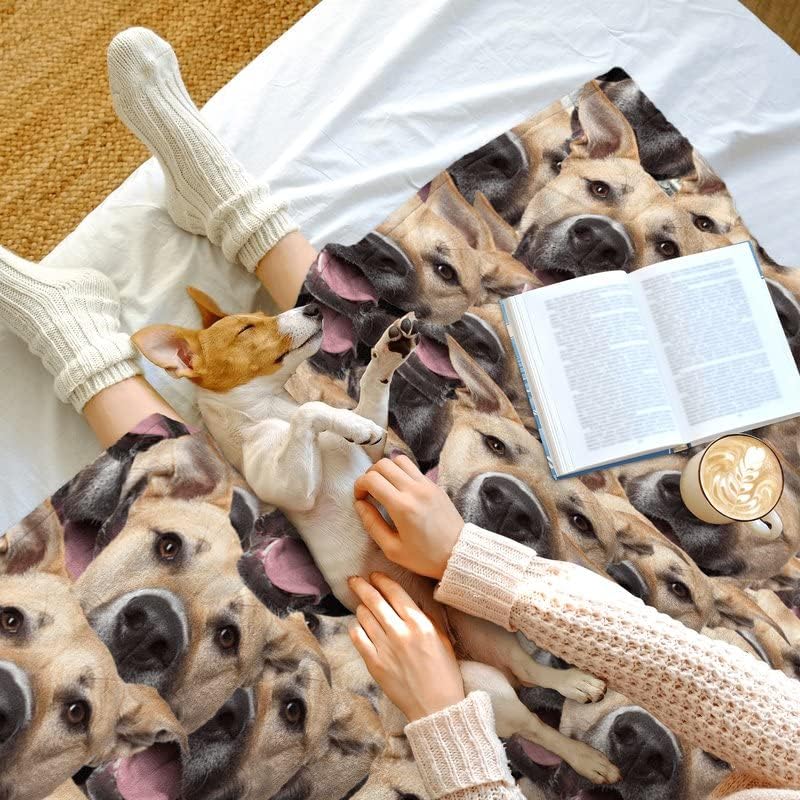 Custom Blankets with Pets Photos Personalized Funny Dog Cat Pattern Novelty Throw Blanket Decorated Print On Super Soft Plush Customized Blanket for Couch, Bed, Sofa Warm and Cozy for All Seasons