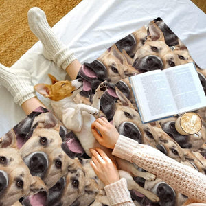 Custom Blankets with Pets Photos Personalized Funny Dog Cat Pattern Novelty Throw Blanket Decorated Print On Super Soft Plush Customized Blanket for Couch, Bed, Sofa Warm and Cozy for All Seasons