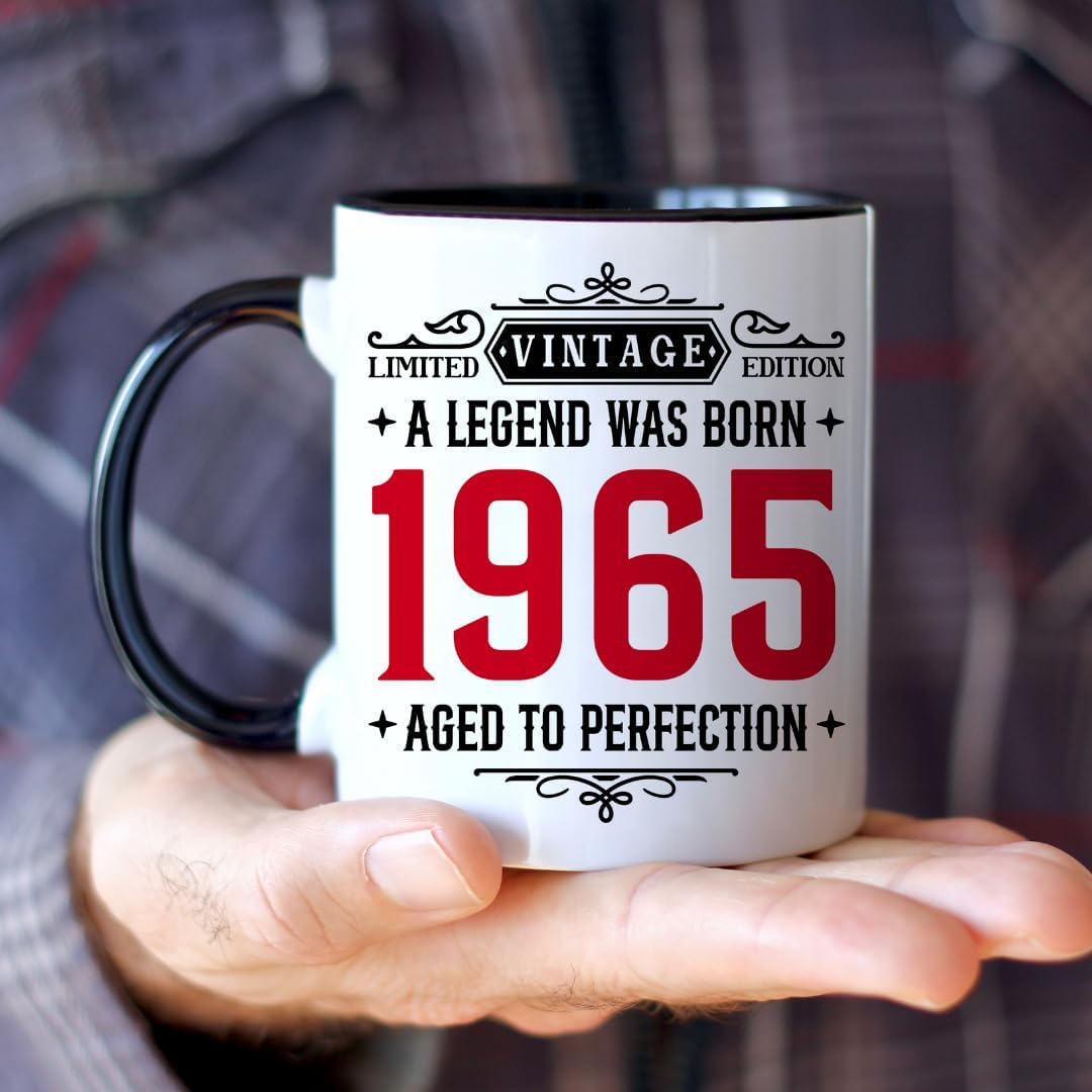 Vintage 1965 Mug - Ideas for 60th Birthday Gifts for Men Women, 60 Year Old Gifts For Men Women, 1965 Sixty Birthday, Turning 60 Gifts For Man, Dad, Husband, 60th Birthday Cups