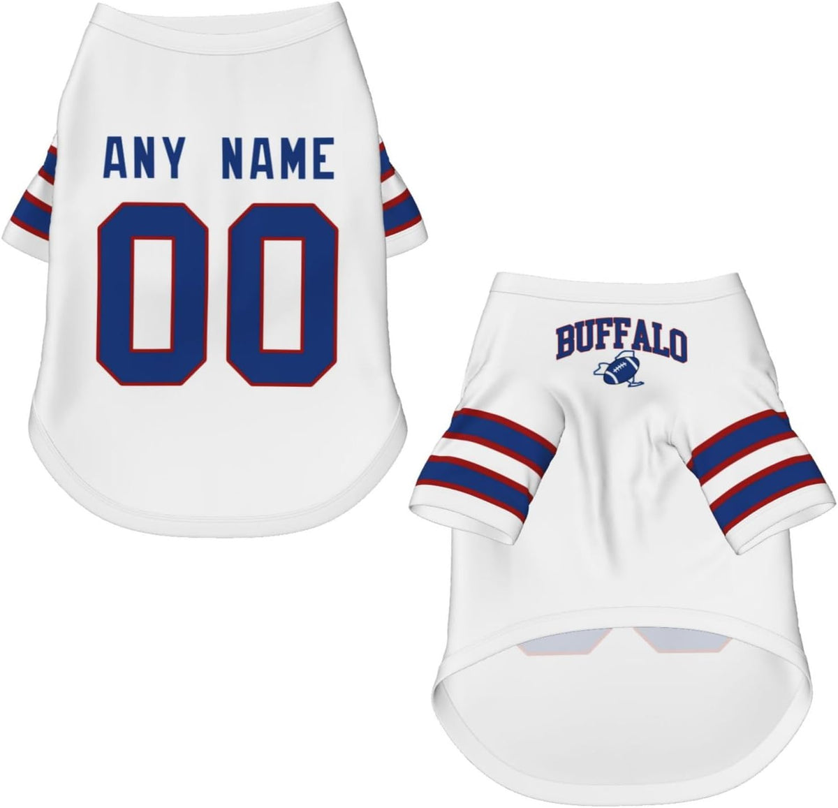 Buffalo Dog T-Shirt Jersey Style Pet Clothes Custom Name and Number Football Fans Gifts