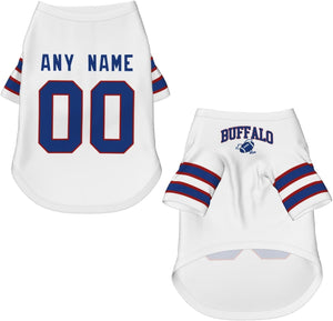 Buffalo Dog T-Shirt Jersey Style Pet Clothes Custom Name and Number Football Fans Gifts