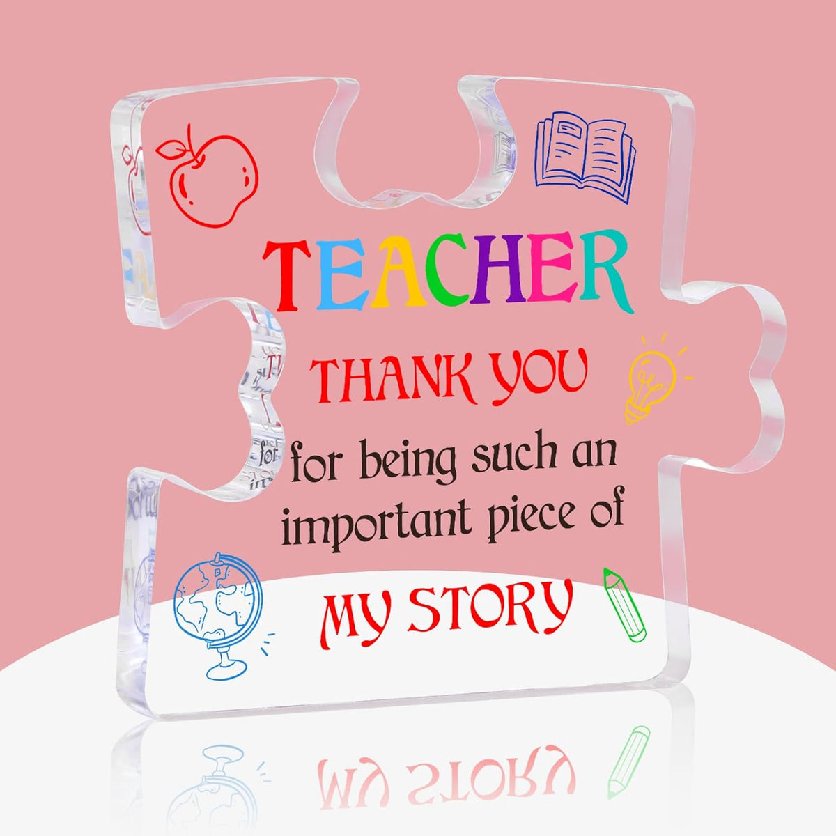 Teacher Appreciation Gifts for Women - Best Teacher Graduation Gifts - End of Year Teacher Gift from Students - Appreciation Gifts for Daycare Teachers - Thank You Teacher Paperweight Keepsake