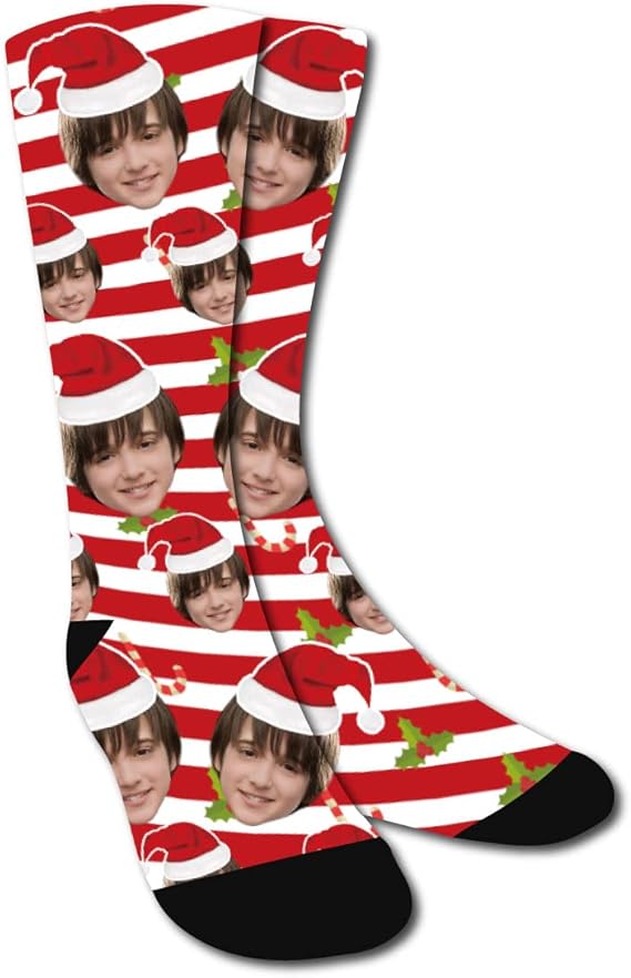 Funny Christmas Socks,Novelty Custom Face Socks,Personalized Socks With Picture Xmas Holiday Socks Funny Gifts