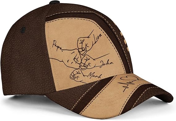 Custom Papa Hats, Personalized Daddy Hat, Customized Dad Hat, Personalized Fathers Day Hat, Fist Bump Hat