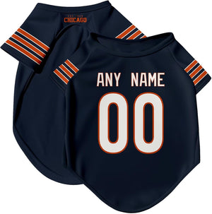 Chicago Dog T-Shirt Jersey Style Pet Clothes Personalized Custom Name and Number Gifts