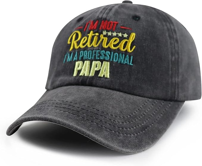 I'm Not Retired I'm A Professional World's Best Dad Hat for Men, Funny Adjustable Cotton Embroidered Professional Papa Baseball Cap