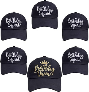 Birthday Party Hats Funny Birthday Queen Squad Embroidery Adjustable Baseball Cap for Women