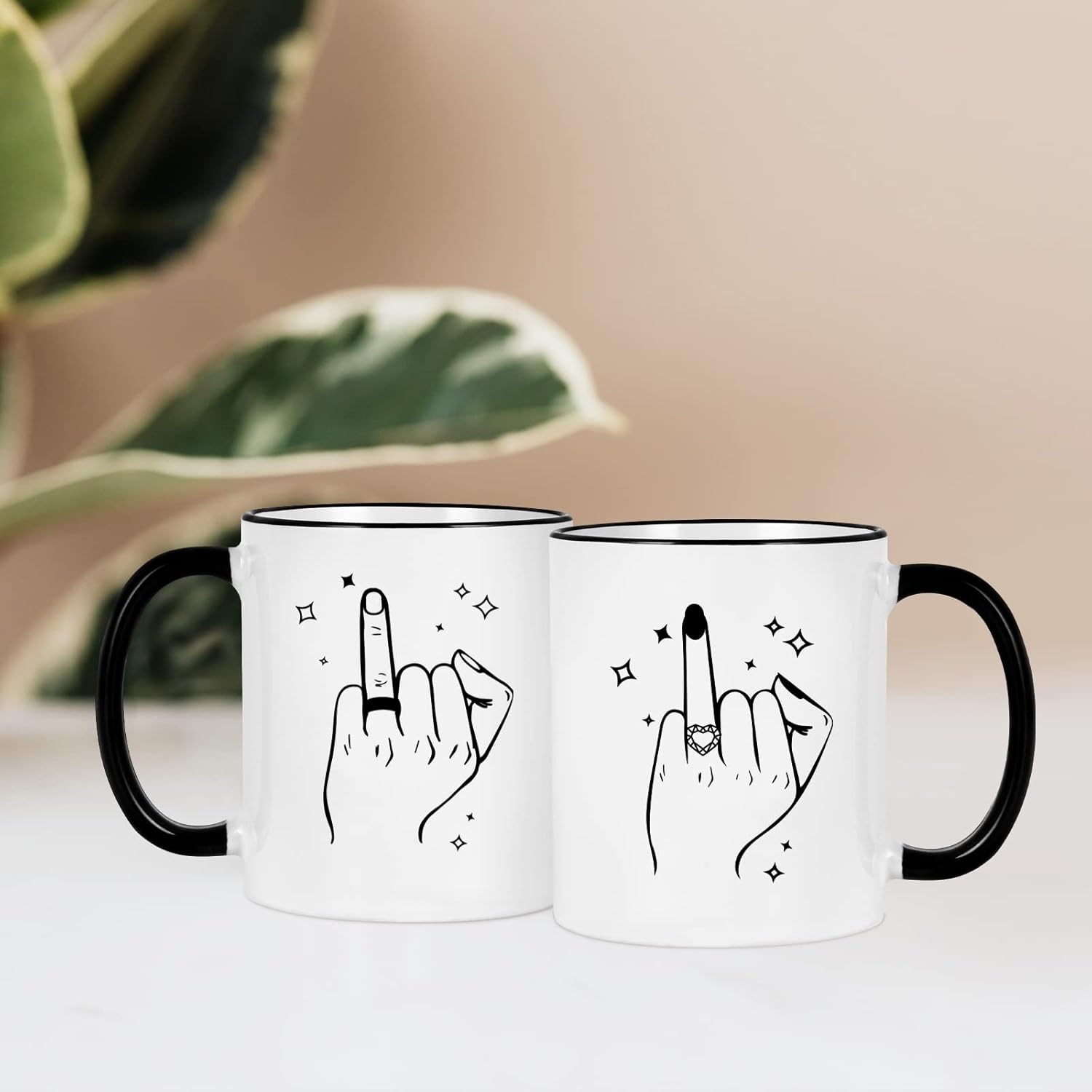 Wedding Gifts, Engagement Gifts for Couples Bride and Groom, Ring Finger Mug, Bridal Shower Gifts, Newlywed Anniversary Presents for Couples, Just Married Gifts, Mr and Mrs Gifts