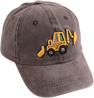 Cute Embroidery Excavator Kids Baseball Cap Adjustable Cotton Washed Vintage Cowboy Hat for Boys Girls 61BFb8y22vL._AC_SX569.jpg