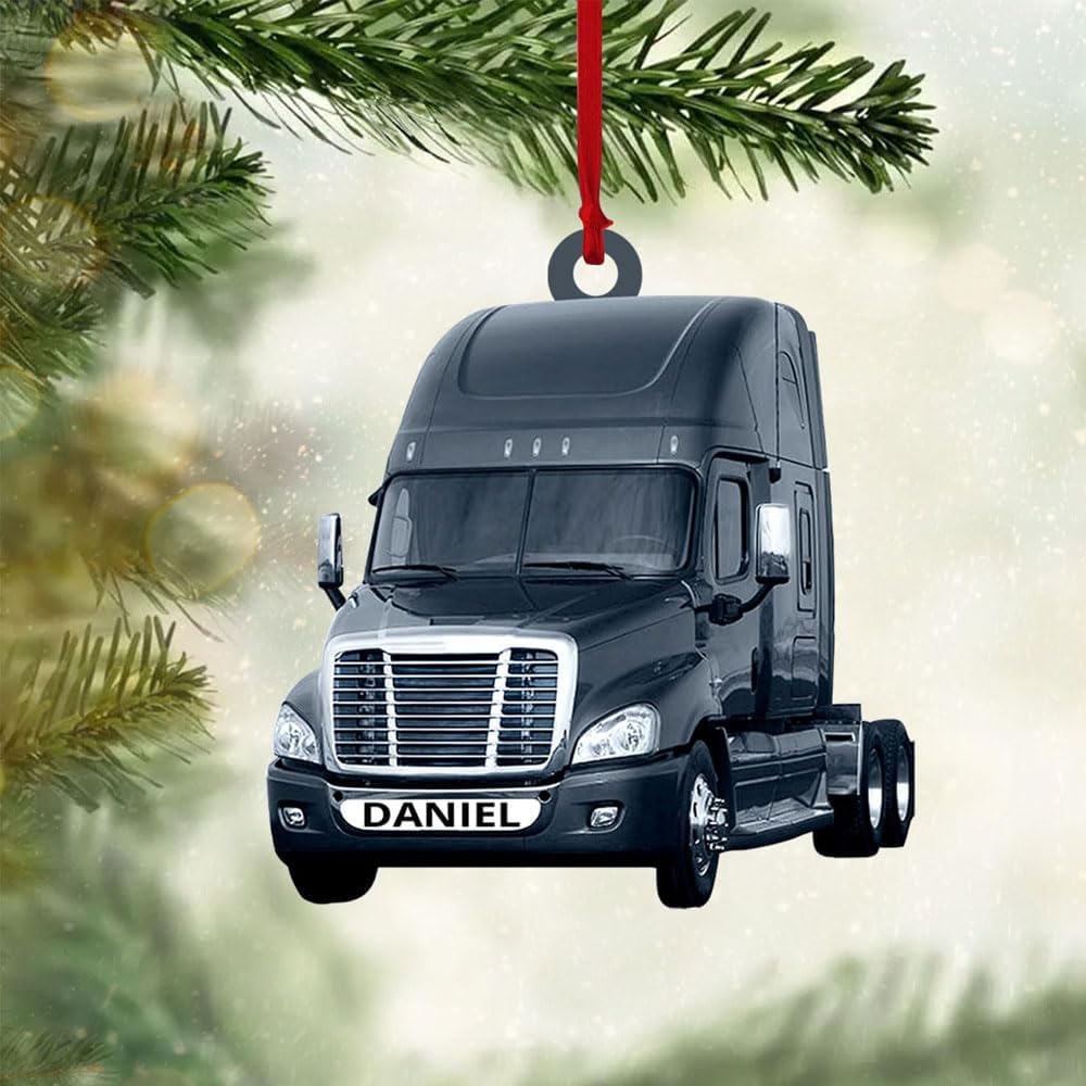 Personalized Truck Ornament for Christmas Tree Acrylic for Xmas Tree Decor Customized Hanging Gifts