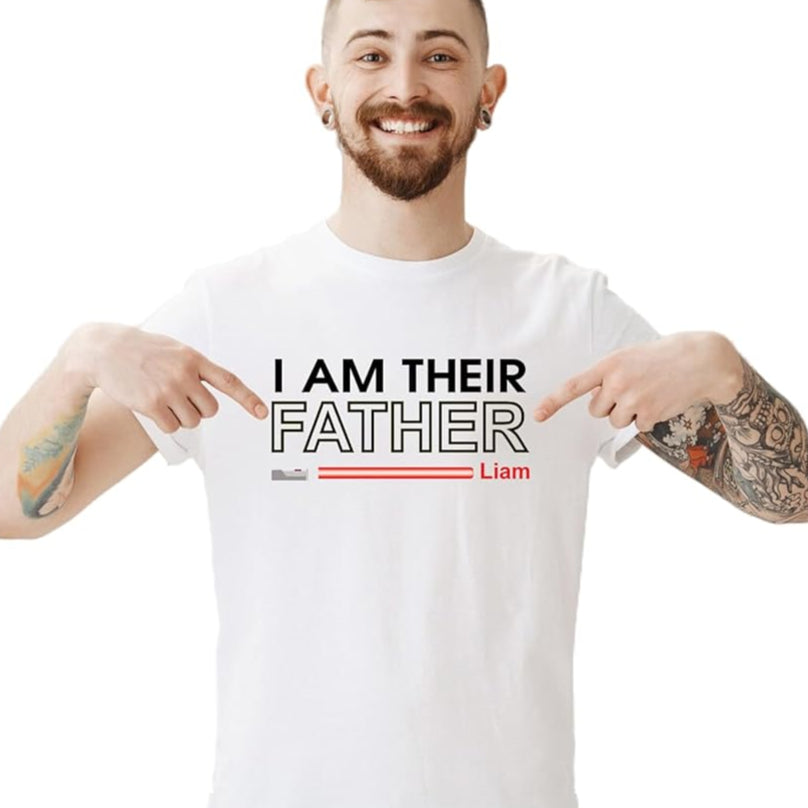 Personalized I am Your Their Father Shirt, Custom Stars Shirt for Daddy, Tshirt Gifts for Dad Papa Husband from Daughters Son Wife, Fathers Day & Birthday Present for Dad