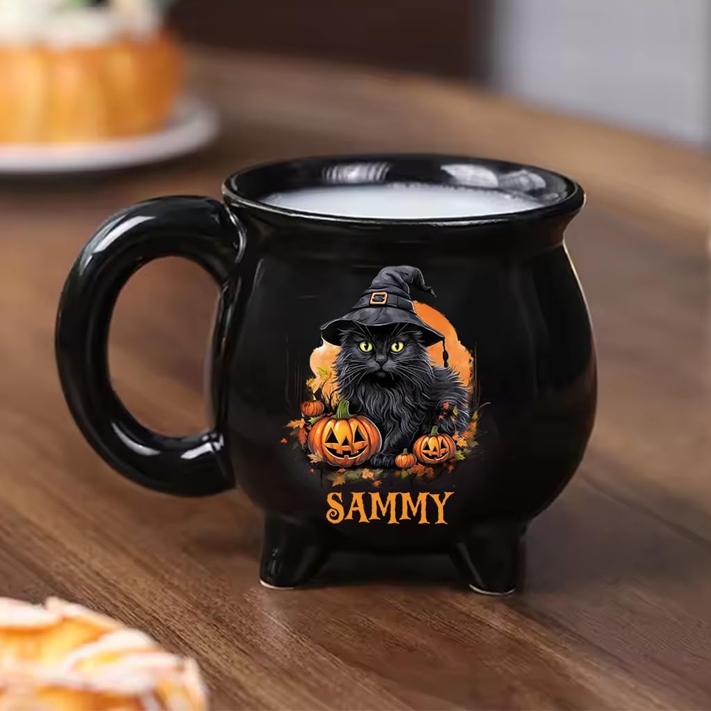 Custom Ceramic Cauldron Coffee Mug, Witches Brew - Personalized Witch Cauldron Mug, Personalized Halloween Witchy Gifts For Bestie, Sisters, BFF, Family, Yourself