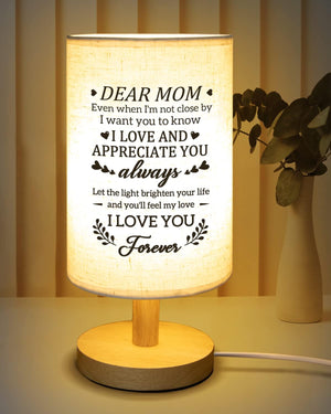 Gifts for Mom from Daughter Son, Mom Gifts for Birthday Fabric Lamp, Birthday Gifts for Mother Table Lamp with Wooden Stand