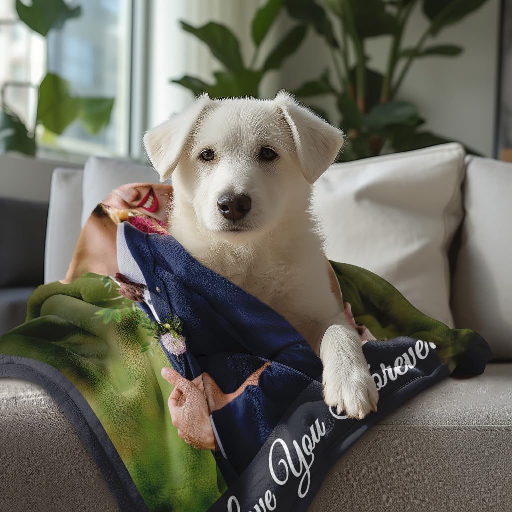Custom Blankets with Picture Customized Photo Blanket Boyfriend Girlfriend Gifts Personalized Couples Gifts I Love You Birthday Gifts for Men Wife Husband