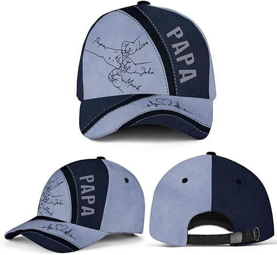 Custom Papa Hats, Personalized Daddy Hat, Customized Dad Hat, Personalized Fathers Day Hat, Fist Bump Hat