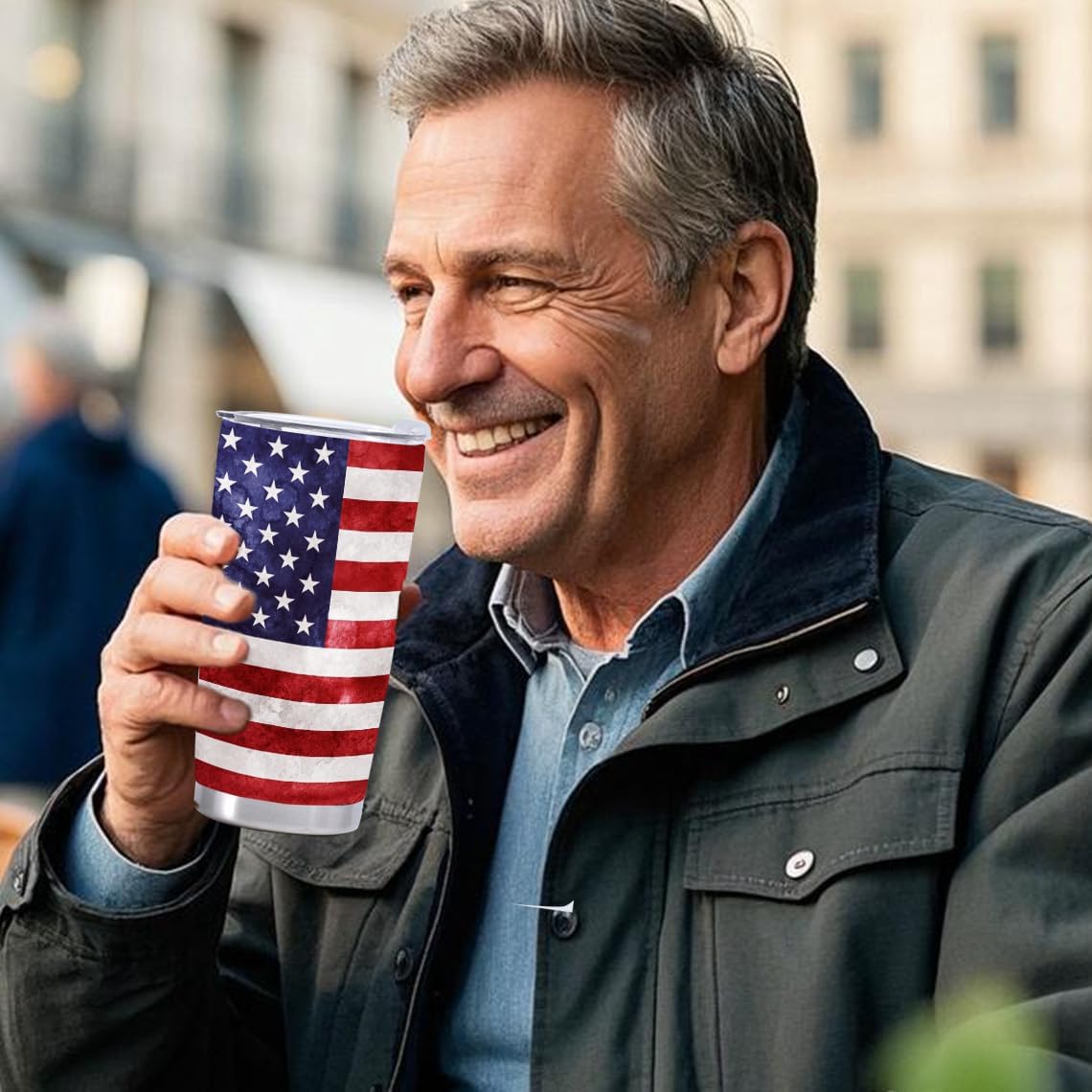 4th Of July Patriotic American Flag Tumbler Gifts for Dad Men Insulated Independence Cups USA Memorial Stainless Steel Day With Lids 20oz 30oz
