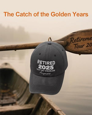 Retirement Gifts for Men Women 2025 Retired Hat Not My Problem Anymore Baseball Cap Grey
