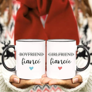 Boyfriend and Girlfriend Coffee Mug Gift Set,Fiance and Fiancee Couple Mug,Engagement Gifts for Couples Newly Engaged Him Her His Hers Mr Mrs Bride Groom Bridal Shower, Fianc Gifts for Women