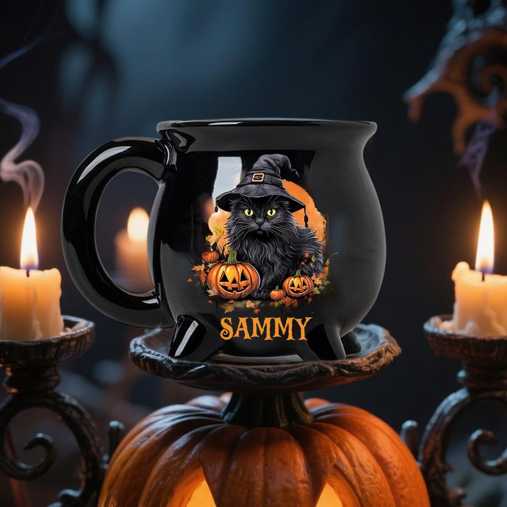 Custom Ceramic Cauldron Coffee Mug, Witches Brew - Personalized Witch Cauldron Mug, Personalized Halloween Witchy Gifts For Bestie, Sisters, BFF, Family, Yourself
