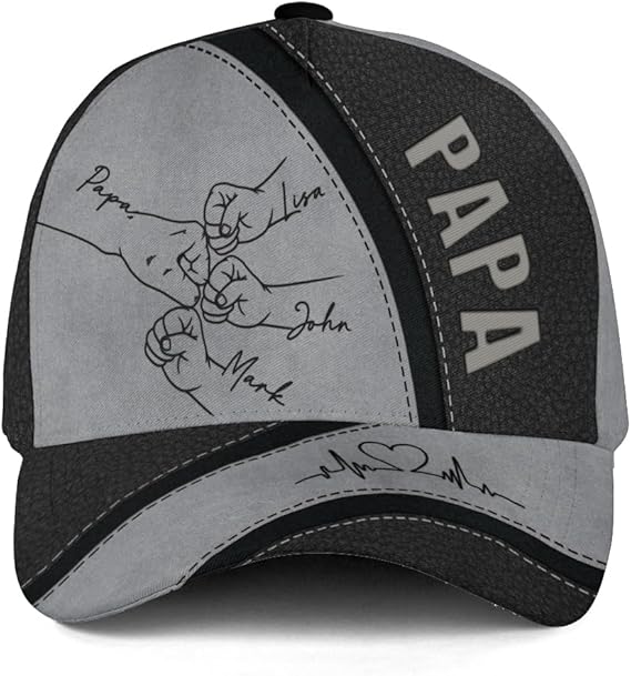 Custom Papa Hats, Personalized Daddy Hat, Customized Dad Hat, Personalized Fathers Day Hat, Fist Bump Hat