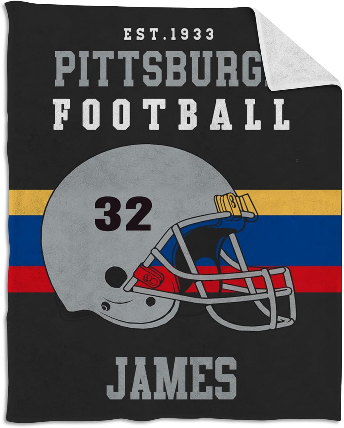 Custom Football Blanket Personalized with Name City and Helmet Number Soft Flannel Football Throw Blankets Gifts for Teen Boys Athletes Fans Kids Adult