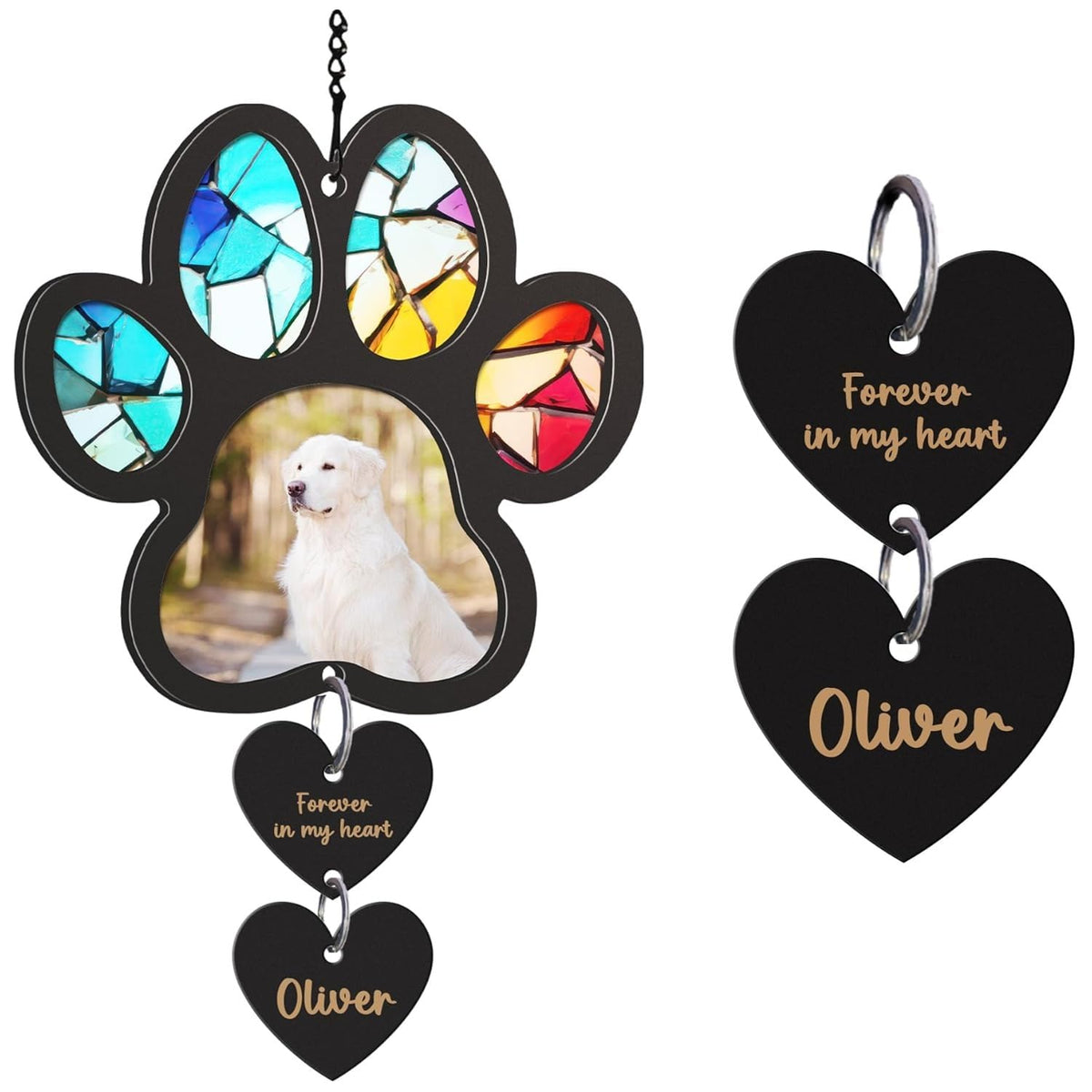 Personalized Dog Memorial Suncatcher with Photo, SunCatcher Gift for Someone Who Lost a Dog, Dog Remembrance Stained Glass, Sympathy Gift for Loss of Fur Baby, Pet Day, Christmas