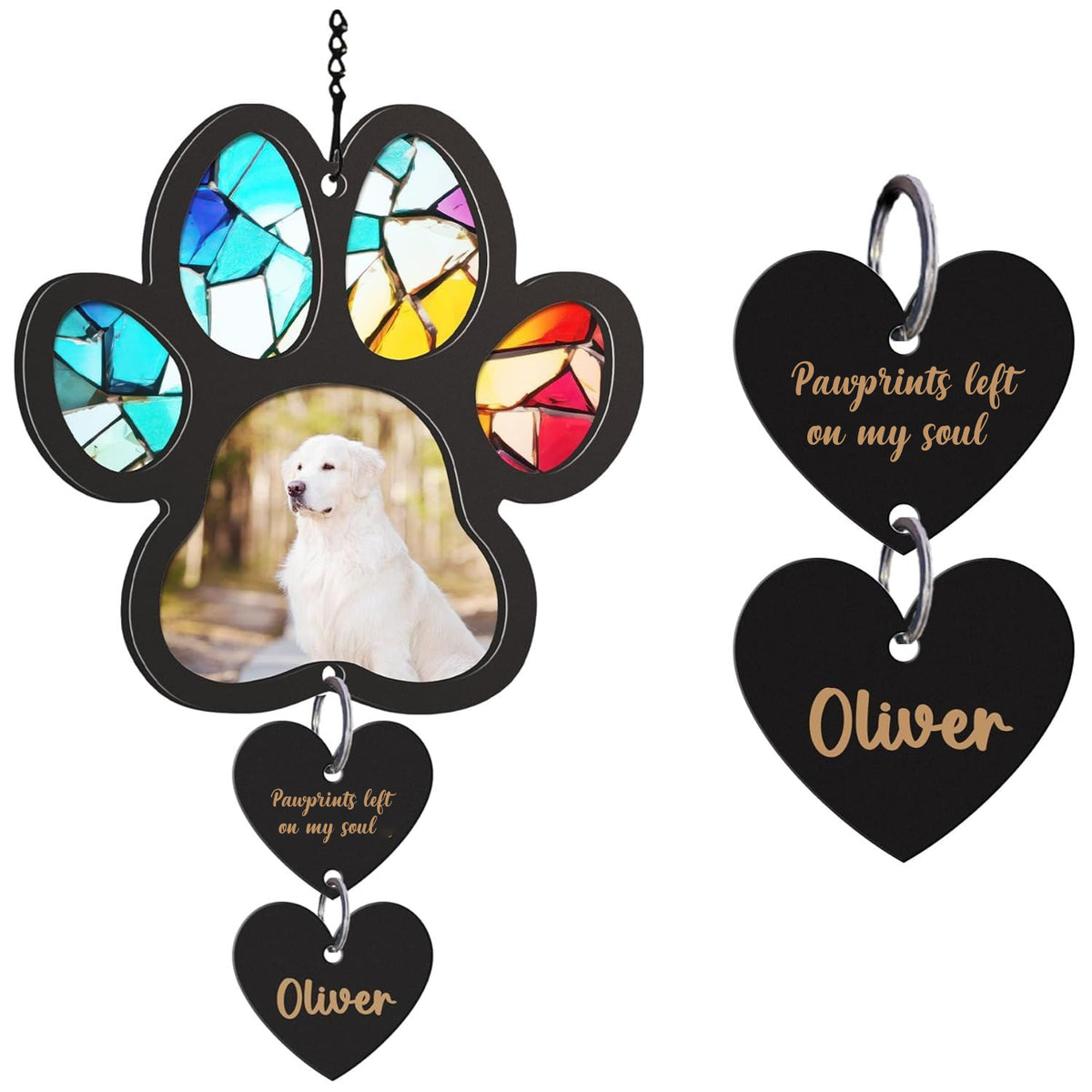 Personalized Dog Memorial Suncatcher with Photo, SunCatcher Gift for Someone Who Lost a Dog, Dog Remembrance Stained Glass, Sympathy Gift for Loss of Fur Baby, Pet Day, Christmas