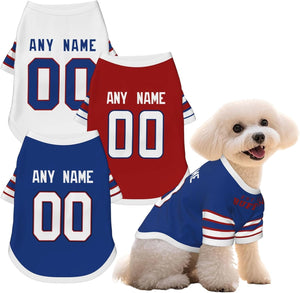 Buffalo Dog T-Shirt Jersey Style Pet Clothes Custom Name and Number Football Fans Gifts