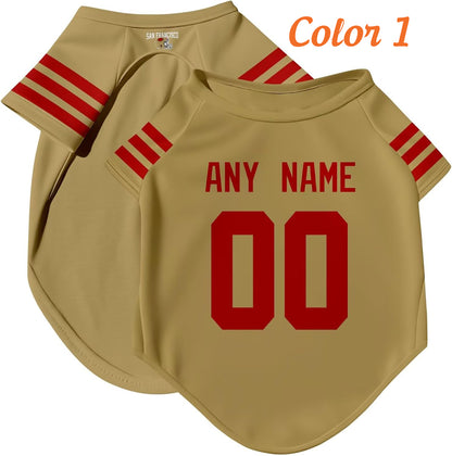 San Francisco Dog T-Shirt Jersey Style Pet Clothes Custom Name and Number Gifts