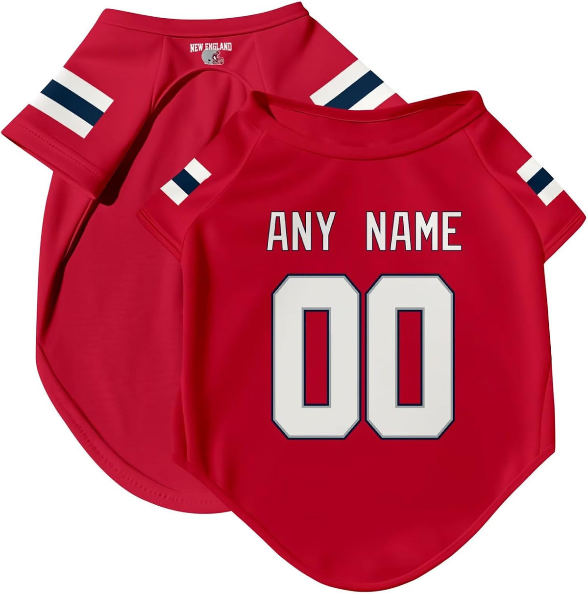 New England Dog T-Shirt Jersey Style Pet Clothes Custom Name and Number Gifts