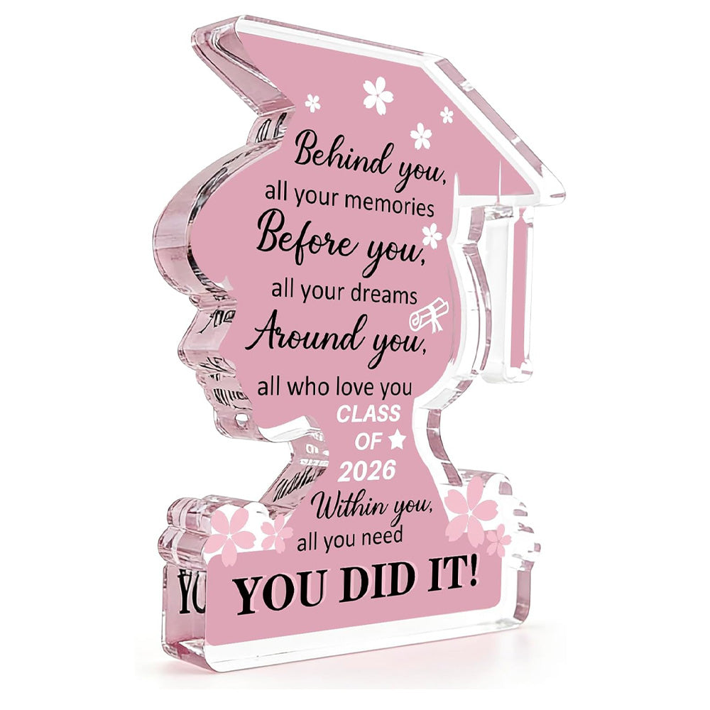 Graduation Decorations 2026 Class Of 2026 Graduation Gifts For Her College University College Middle Graduate Gifts For Women Personalized Acrylic Plaque Inspirational Decor Senior Keepsake